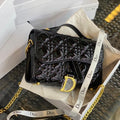 Christian Dior Leather Handbag With Chain Black