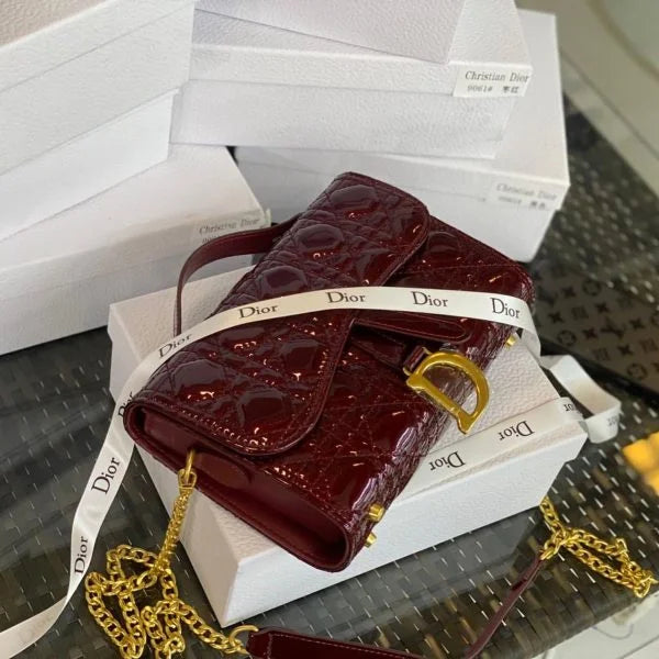 Christian Dior Leather Handbag With Chain