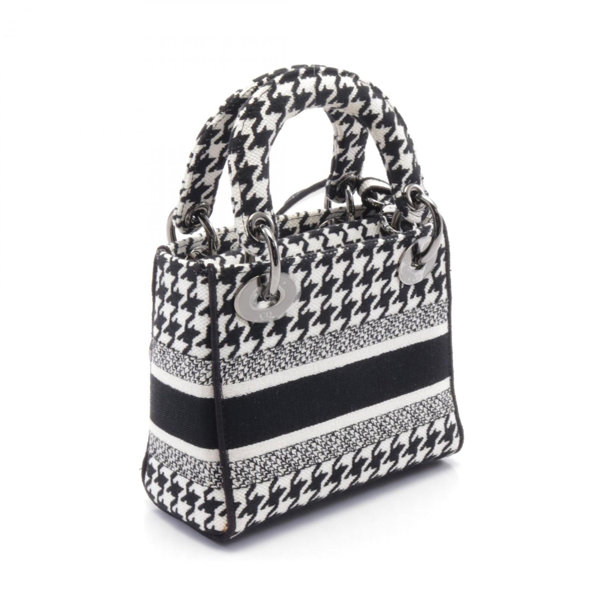 Christian Dior Black White Canvas Handbag