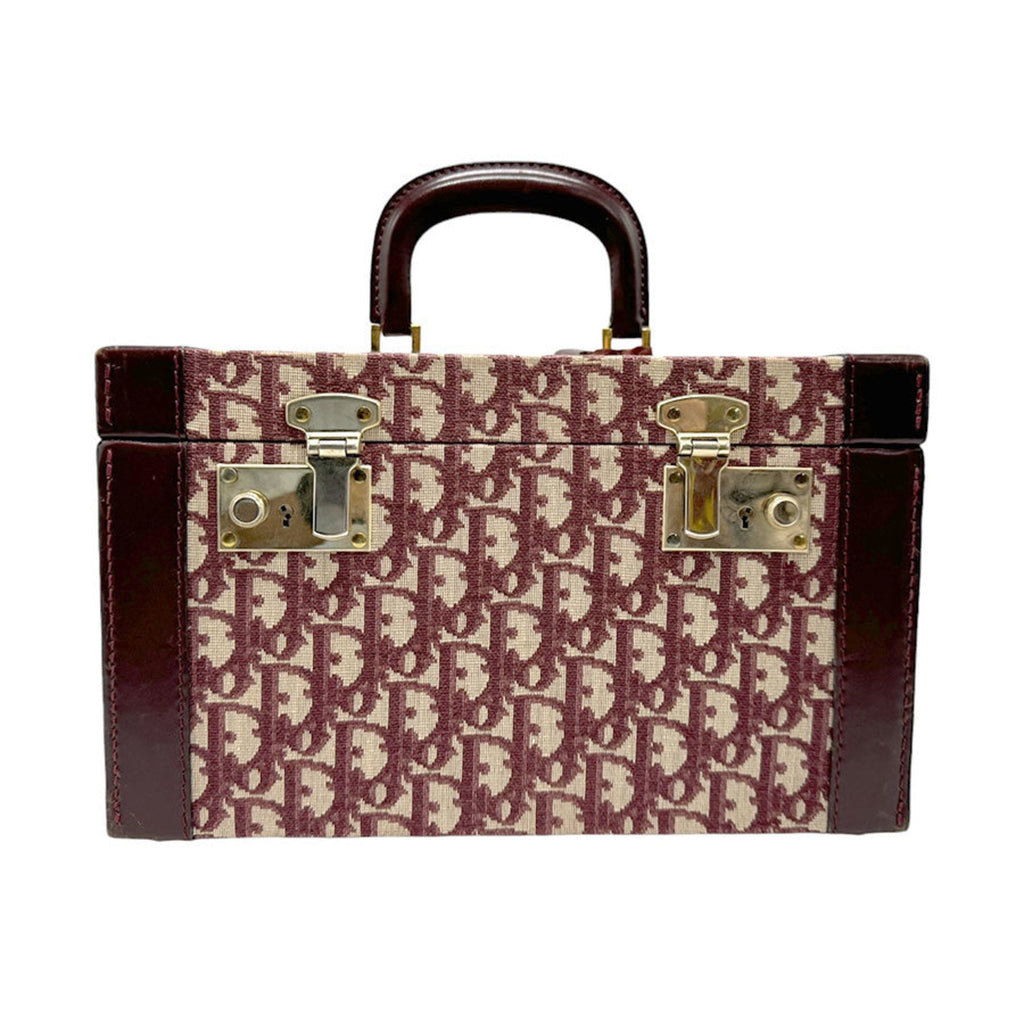 Christian Dior Bordeaux Canvas Leather Handbag