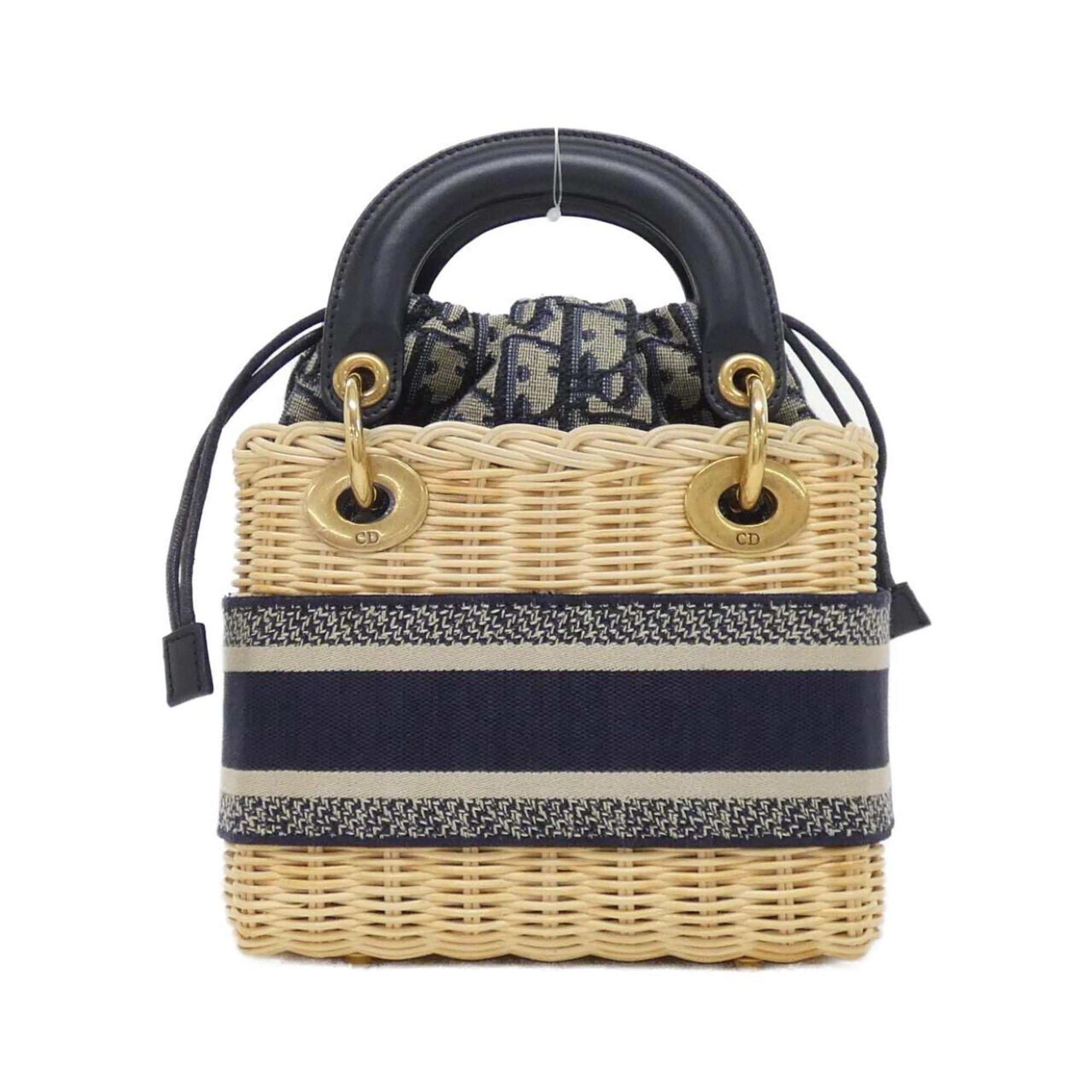 Christian Dior Blue Multi-Color Canvas Handbag