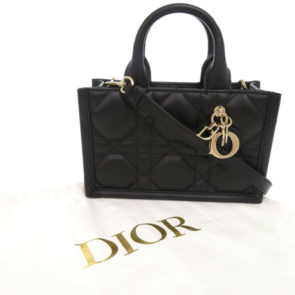 Christian Dior Black Leather Handbag Shoulder Bag Style 3