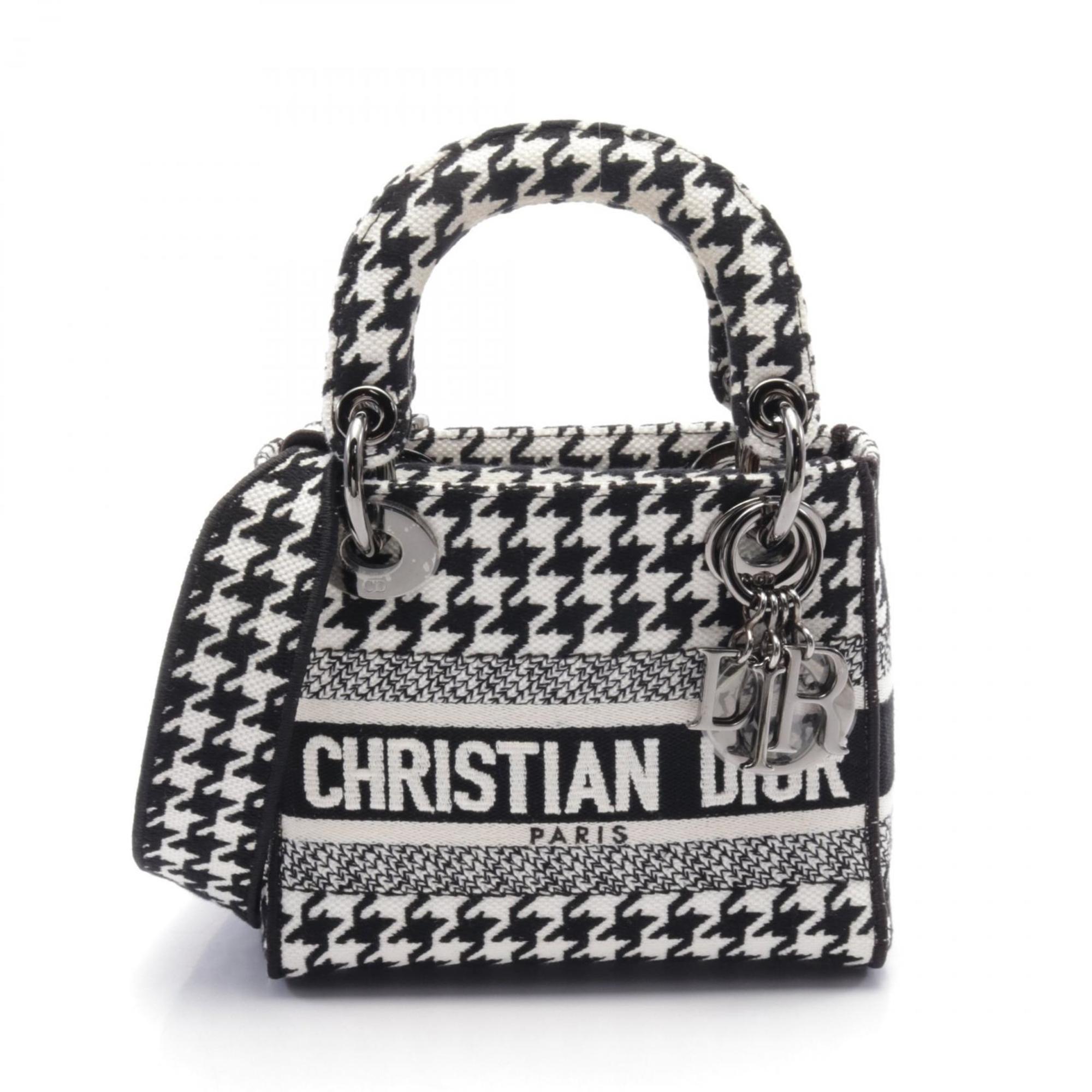 Christian Dior Black White Canvas Handbag