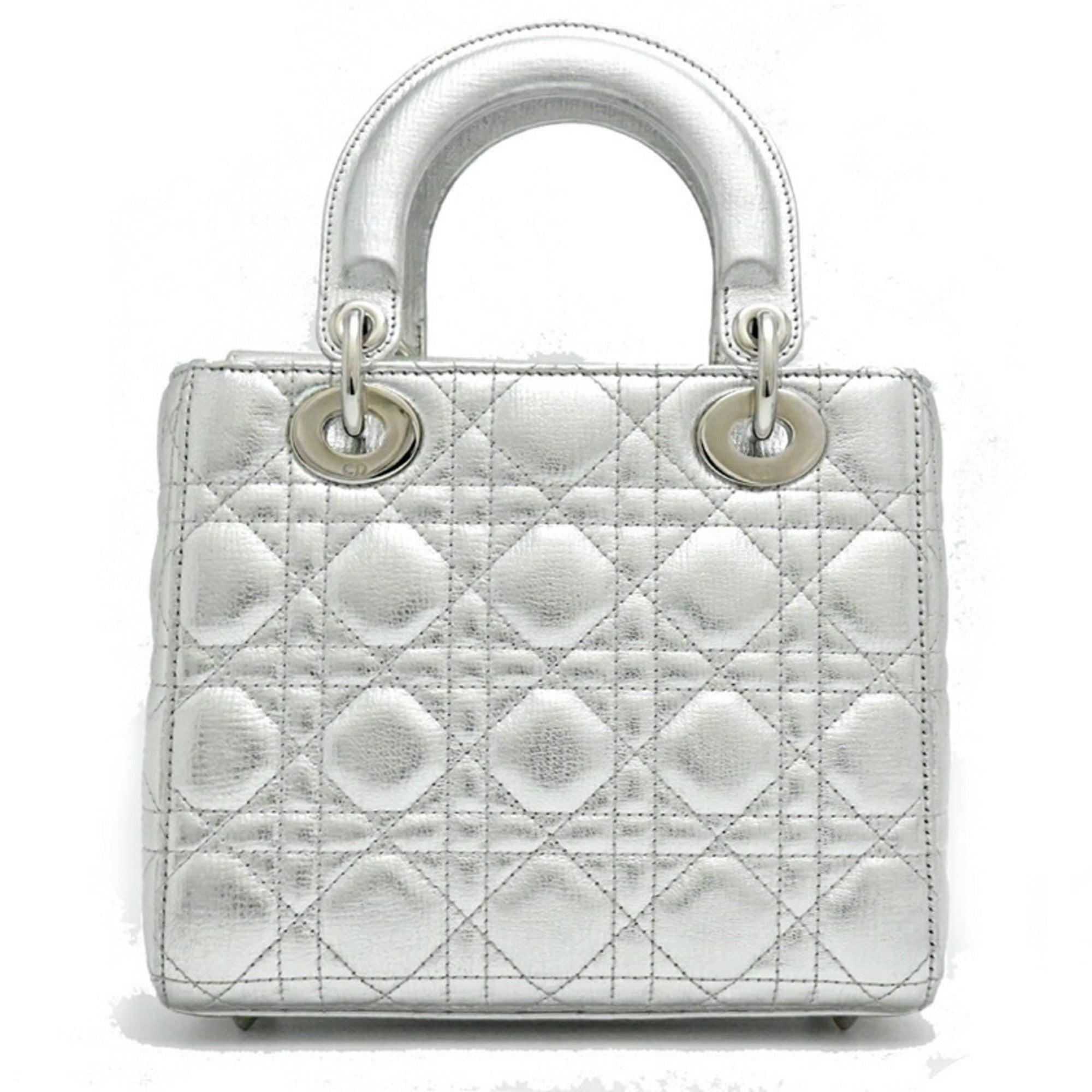 Christian Dior Silver Leather Handbag