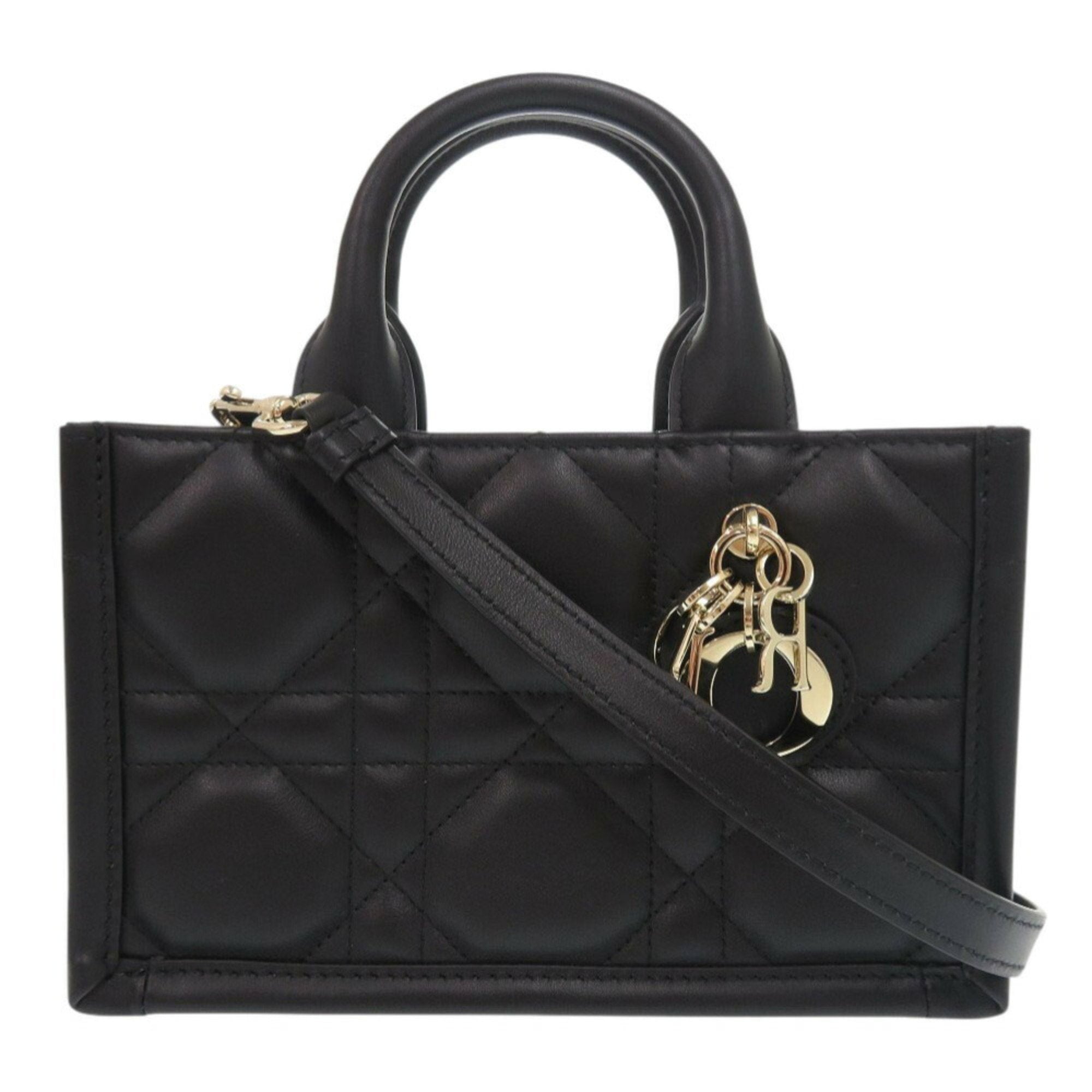 Christian Dior Black Leather Handbag Shoulder Bag Style 3