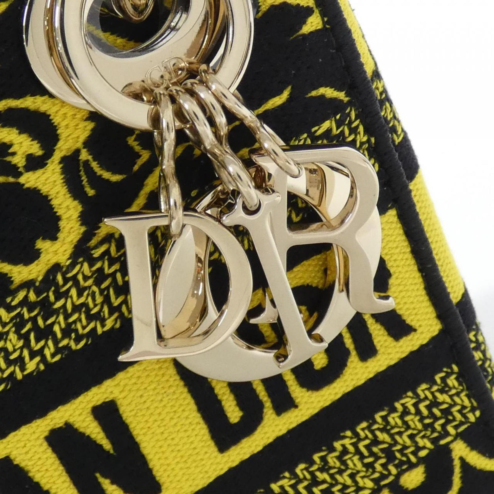 Christian Dior Yellow Canvas Handbag