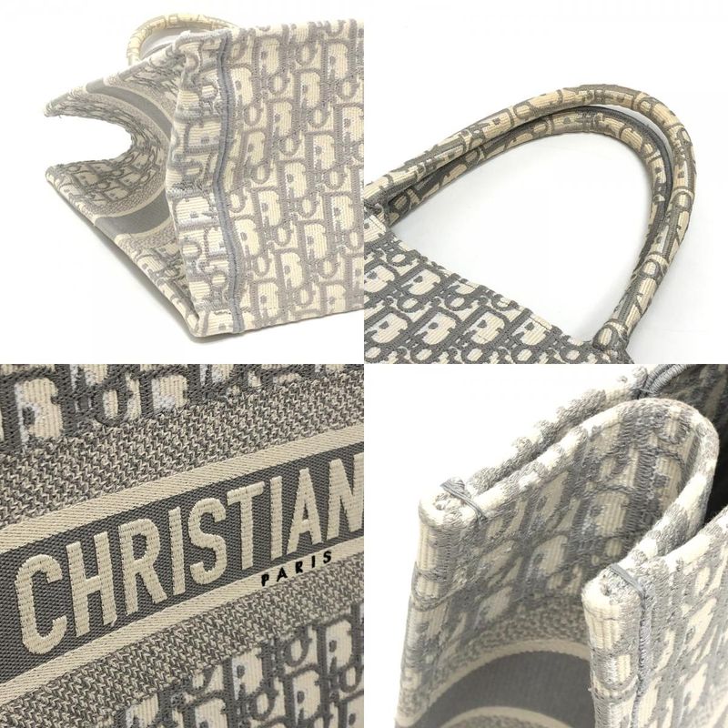 Dior Tote Bag Book Medium Canvas Gray