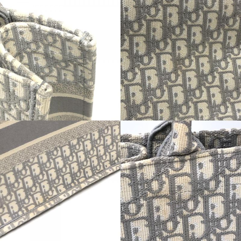 Dior Tote Bag Book Medium Canvas Gray