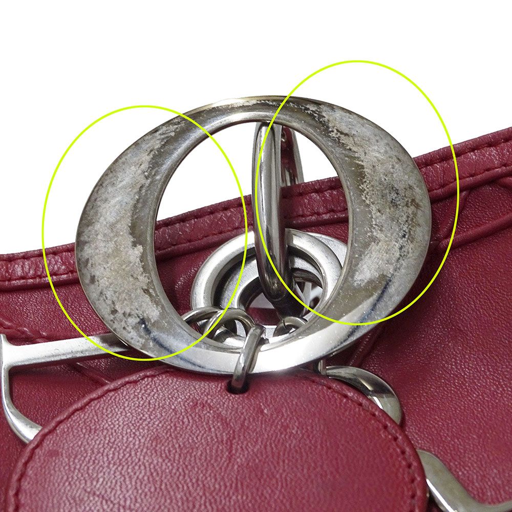 Dior Bag Shoulder 2-Way Leather Granville Wine Red