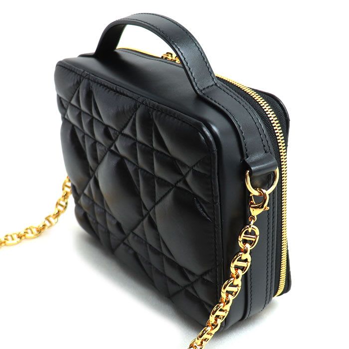 Dior Macrocanage Caro Box Bag 2-Way Shoulder Black S5140 Ungx M900