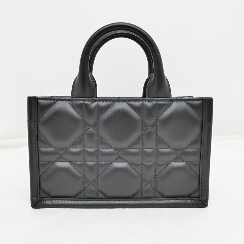Dior Book Tote Handbag Mini Shoulder Macro Kana Jukafu Black Whp