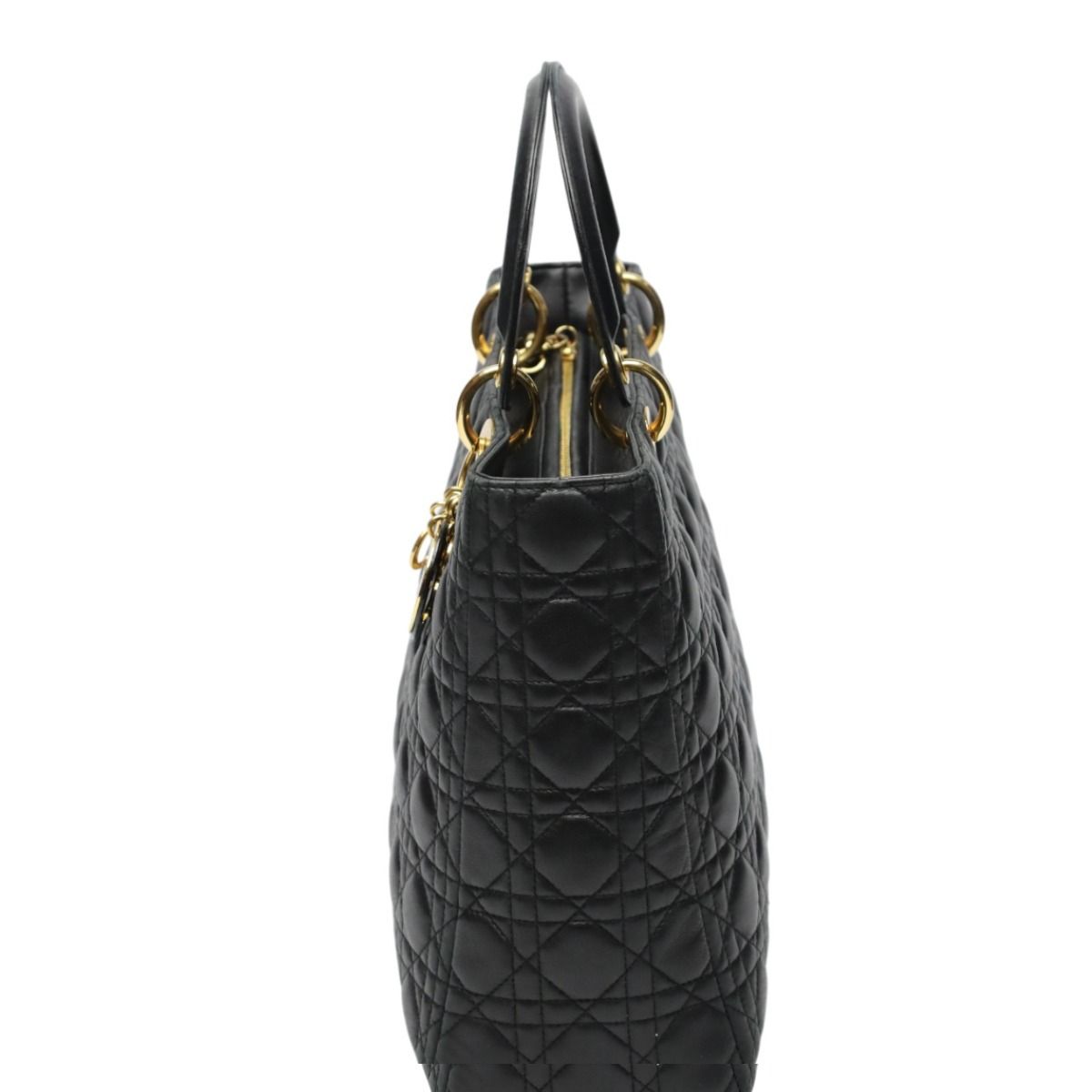 Dior Christian 2-Way Shoulder Bag Cannage Black