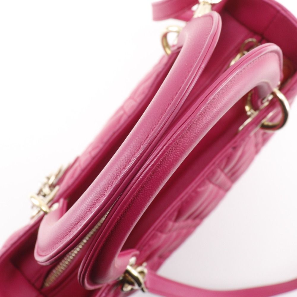 Dior Christian Cannage Lambskin Pink Handbag