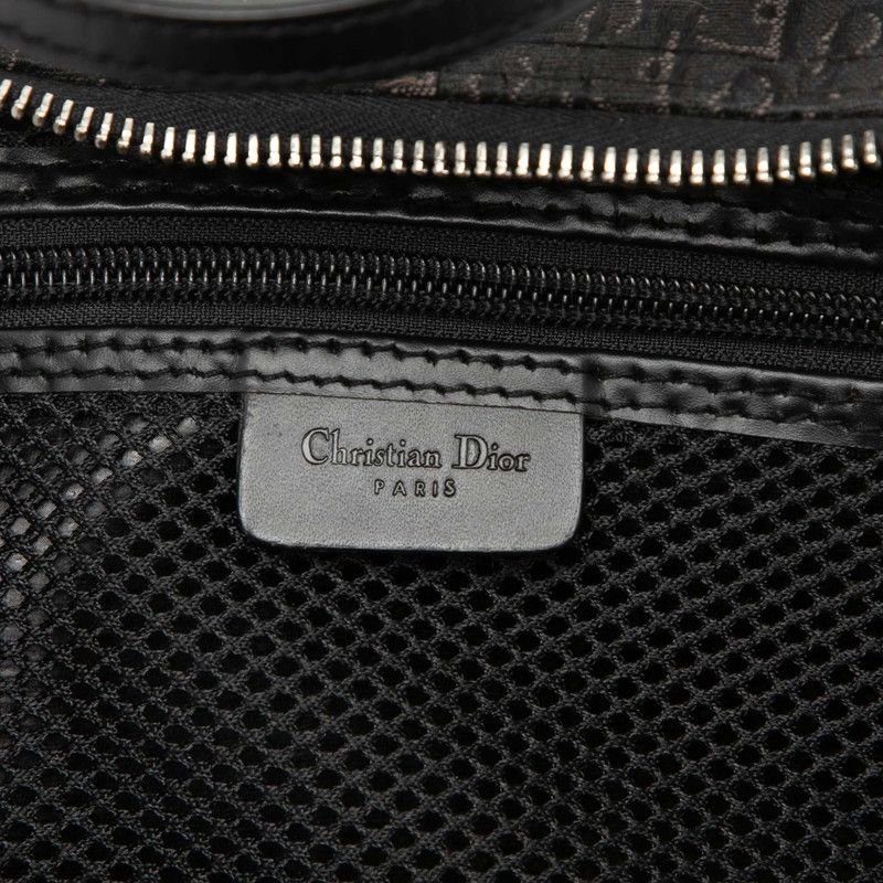 Dior Trotter Mini Handbag Cosmetic Pouch Black Canvas Leather