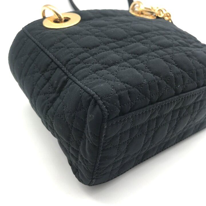 Dior Cannage Nylon Canvas Hand Bag Black