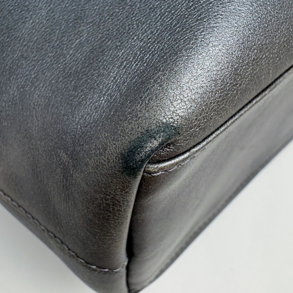 Dior Maris Pearl Handbag Leather Gray