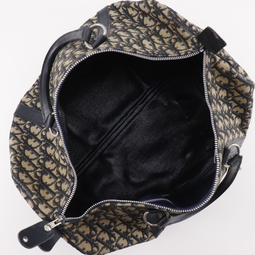 Dior Mini Boston Trotter Vintage Canvas Navy Handbag