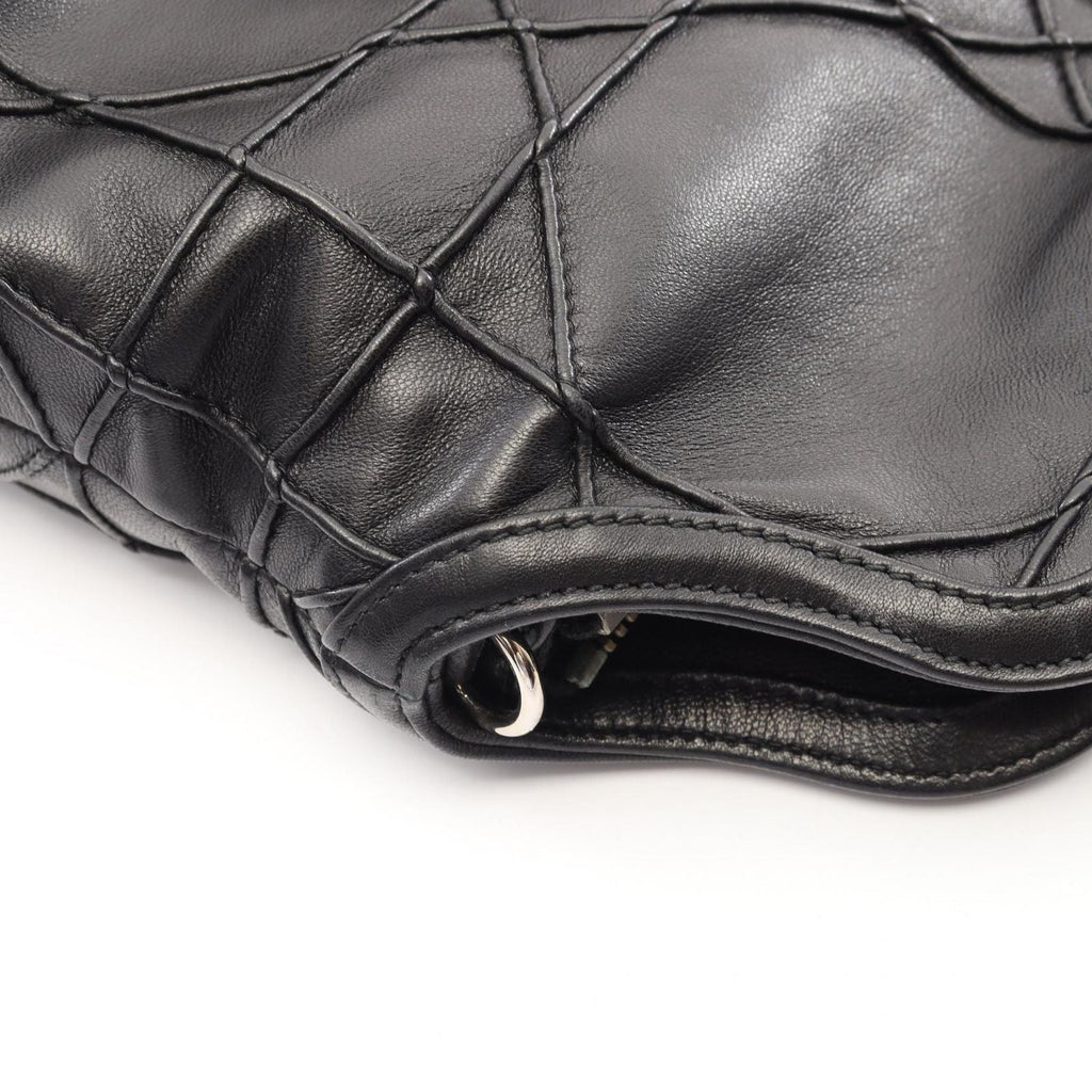Dior Handbag Granville Cannage 2-Way Black Leather