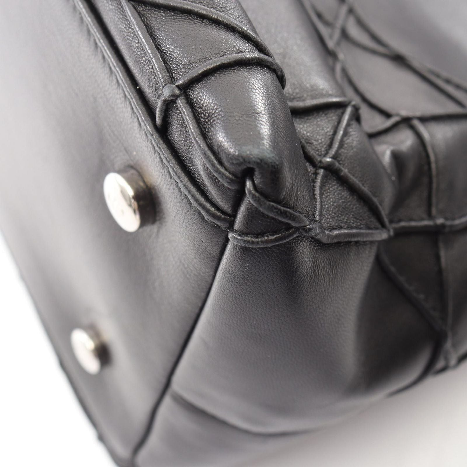 Dior Handbag Granville Cannage 2-Way Black Leather
