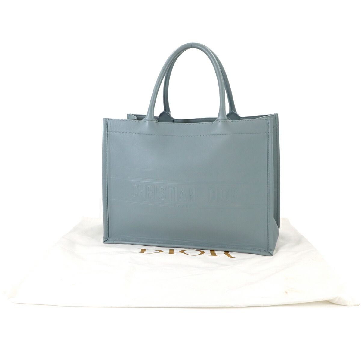 Dior Book Tote Leather Gray