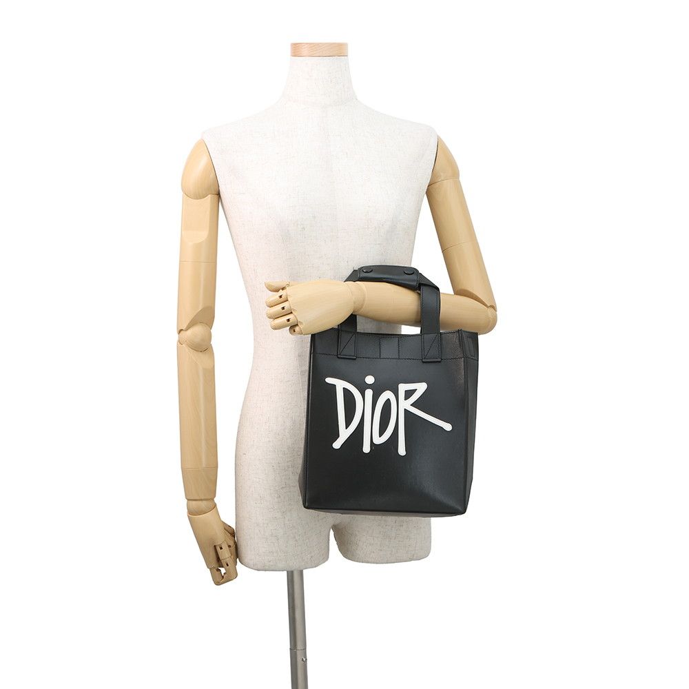 Dior Handbag And Shawn D-Dior Mini Tote Leather Black Stussy Collaboration