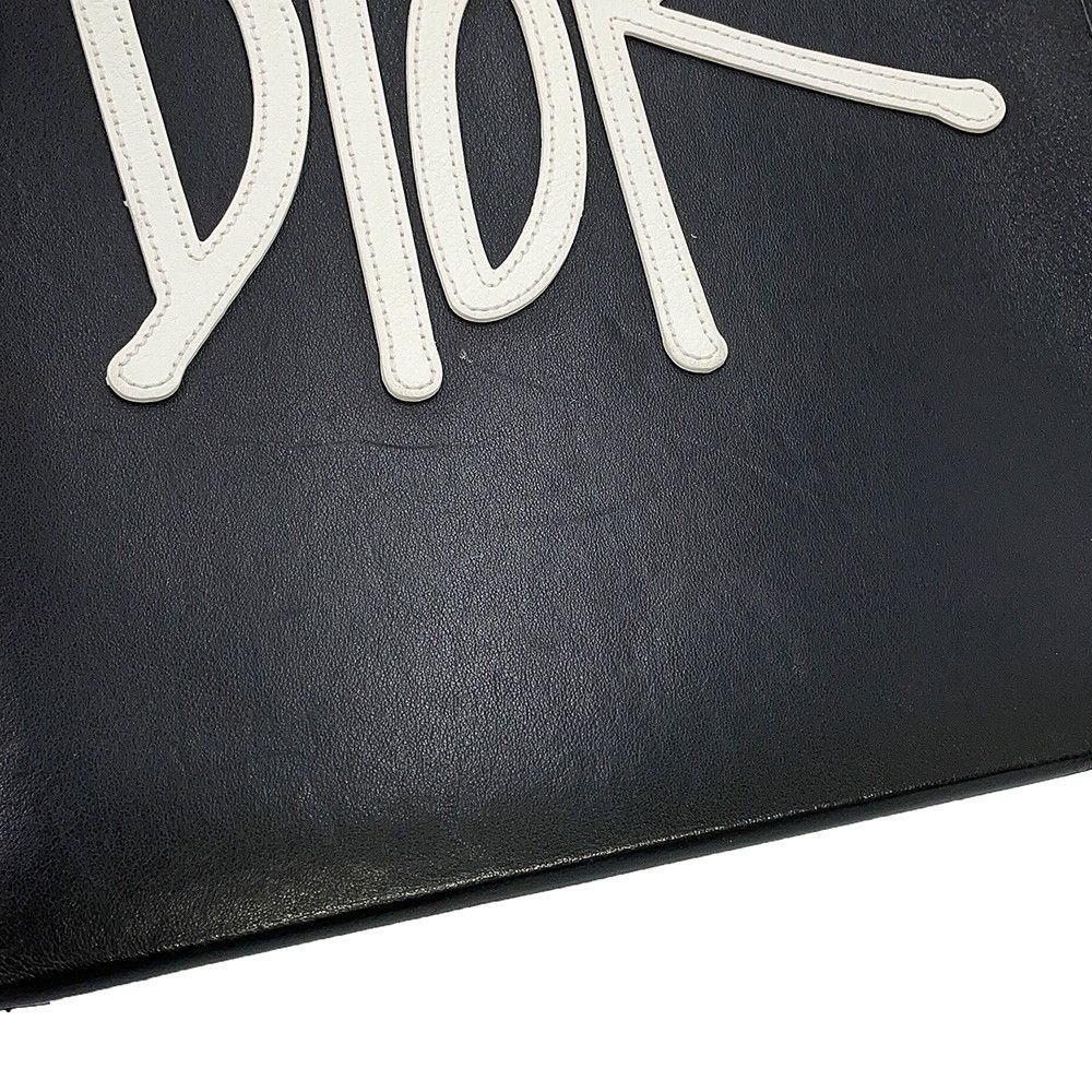 Dior Handbag And Shawn D-Dior Mini Tote Leather Black Stussy Collaboration