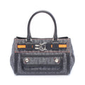 Dior Dio Handbag Tobta Navy Black Orange Denim Leather