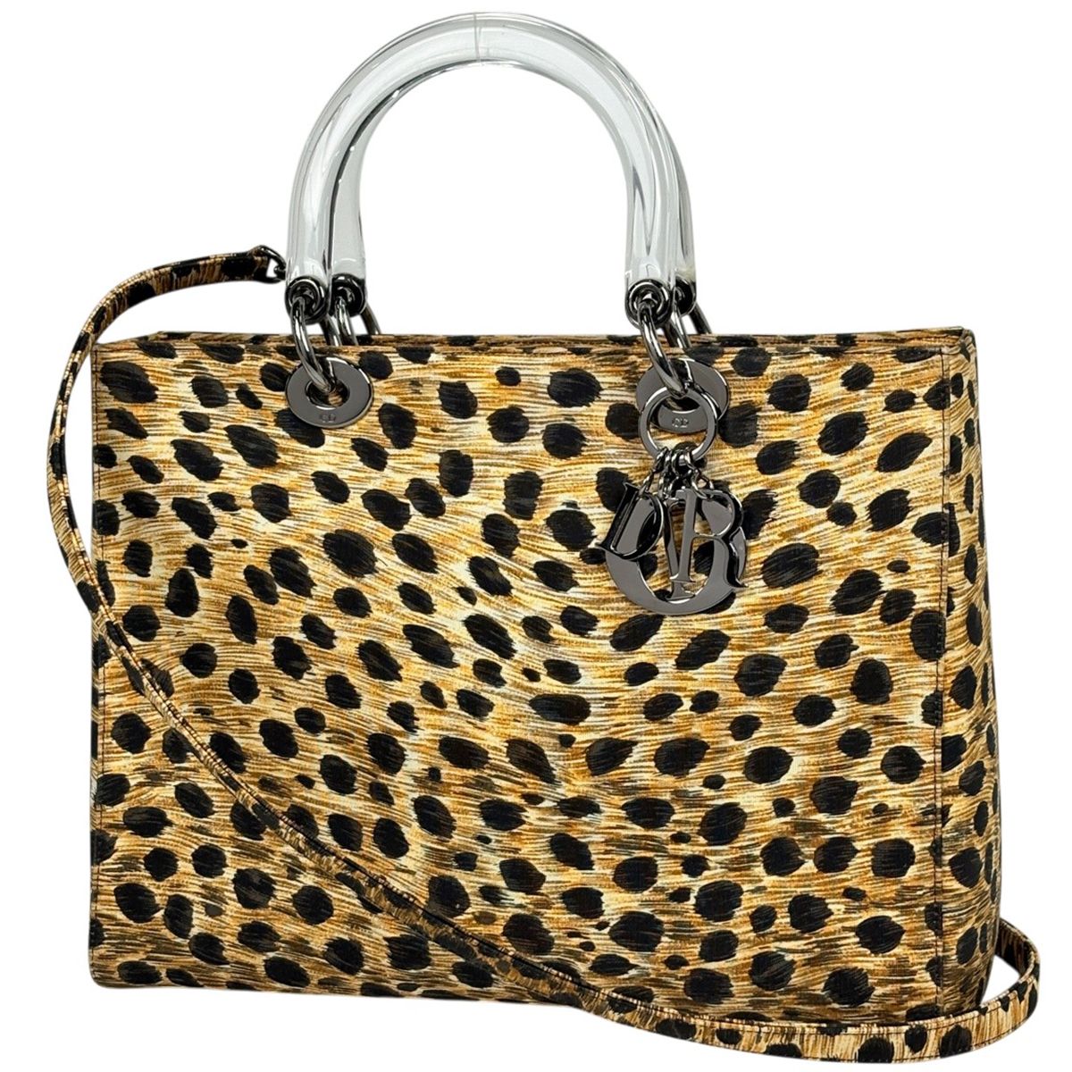Dior O-le Pattern 2-Way Handbag Canvas Brown