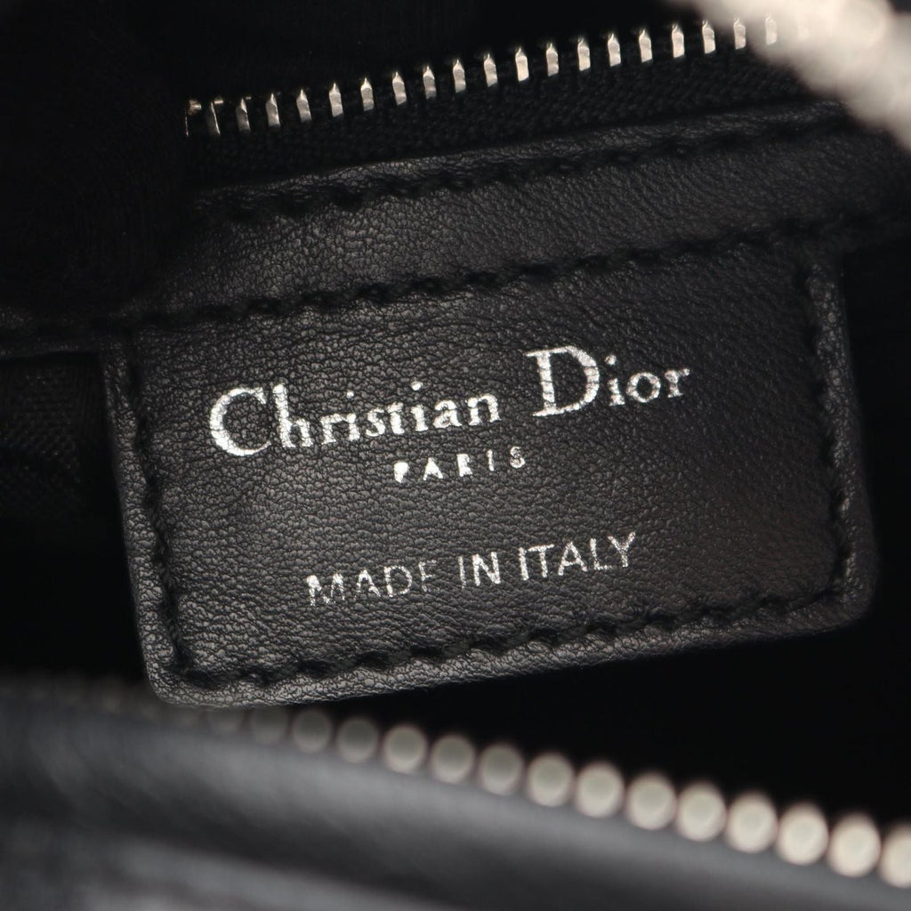 Dior Dio Handbag Ladydio Cannage Black Leather 2-Way Tote