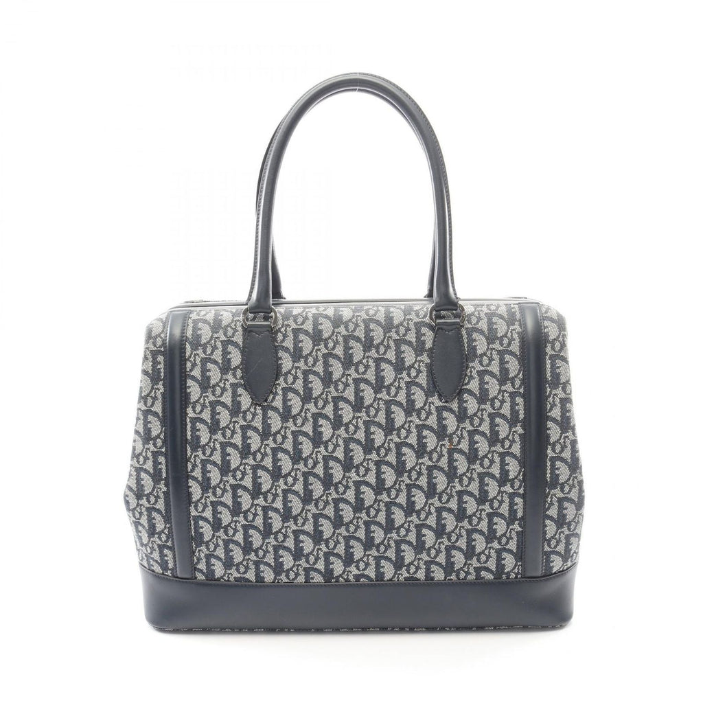 Dior Dio Handbag Tobta Denineta Zba Navy Canvas Leather