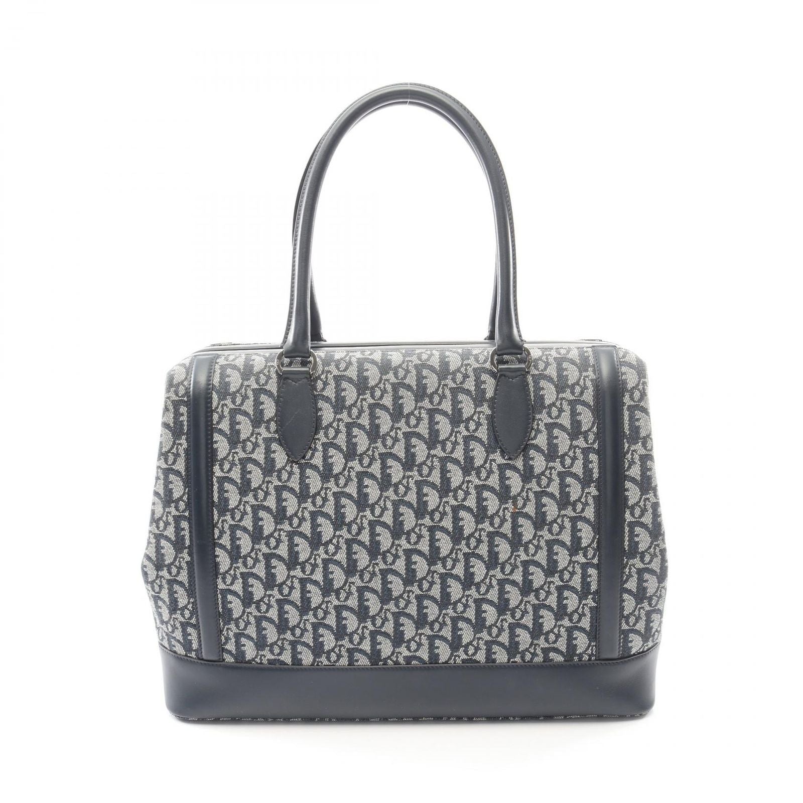 Dior Dio Handbag Tobta Denineta Zba Navy Canvas Leather
