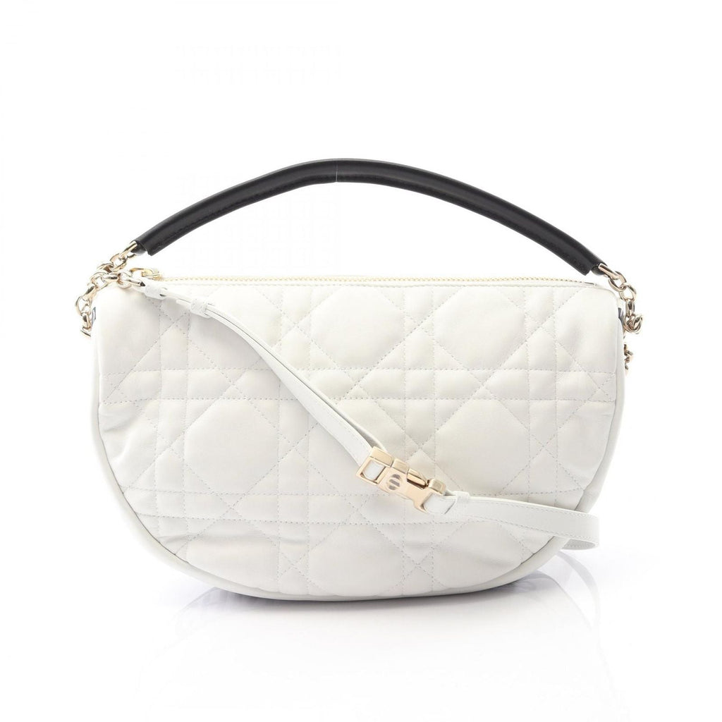 Dior Dio Handbag Vibe Midi Bo Cannage White Leather