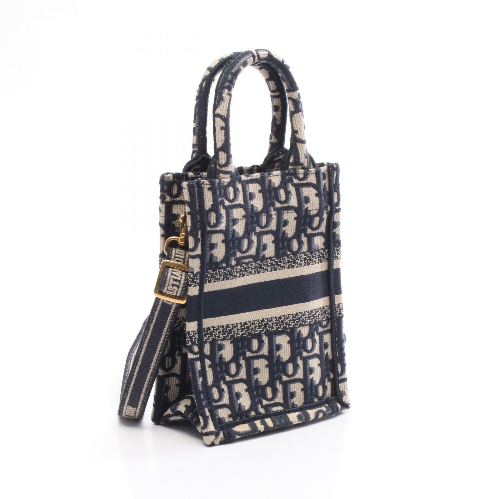 Dior Handbag Book Tote Tikal Mini Phone Oh Breek Navy Canvas Oh Oblique Cook