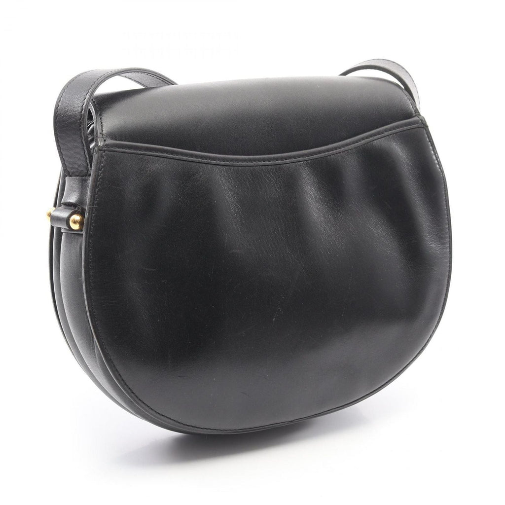 Dior Shoulder Bag Black Leather Vintage