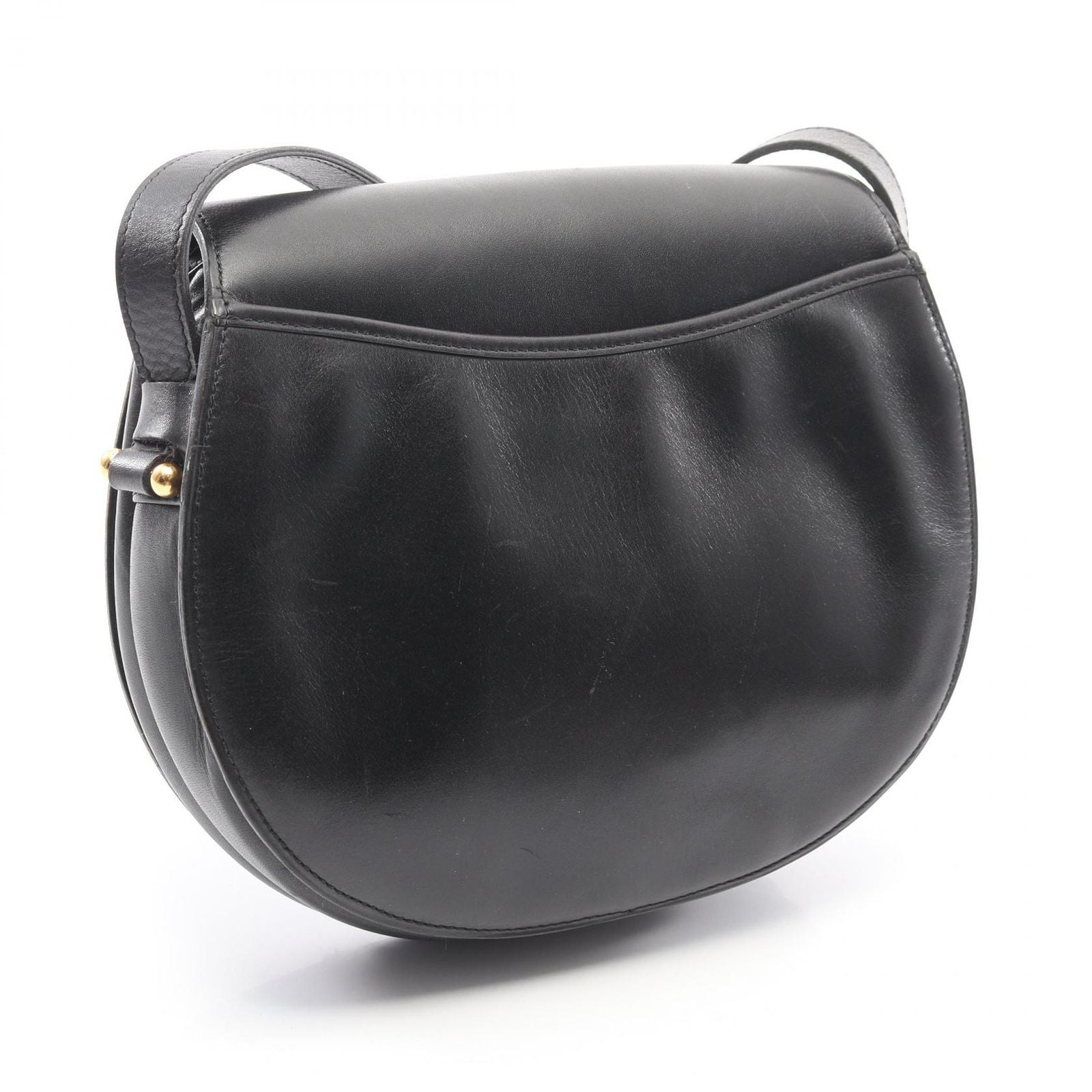 Dior Shoulder Bag Black Leather Vintage