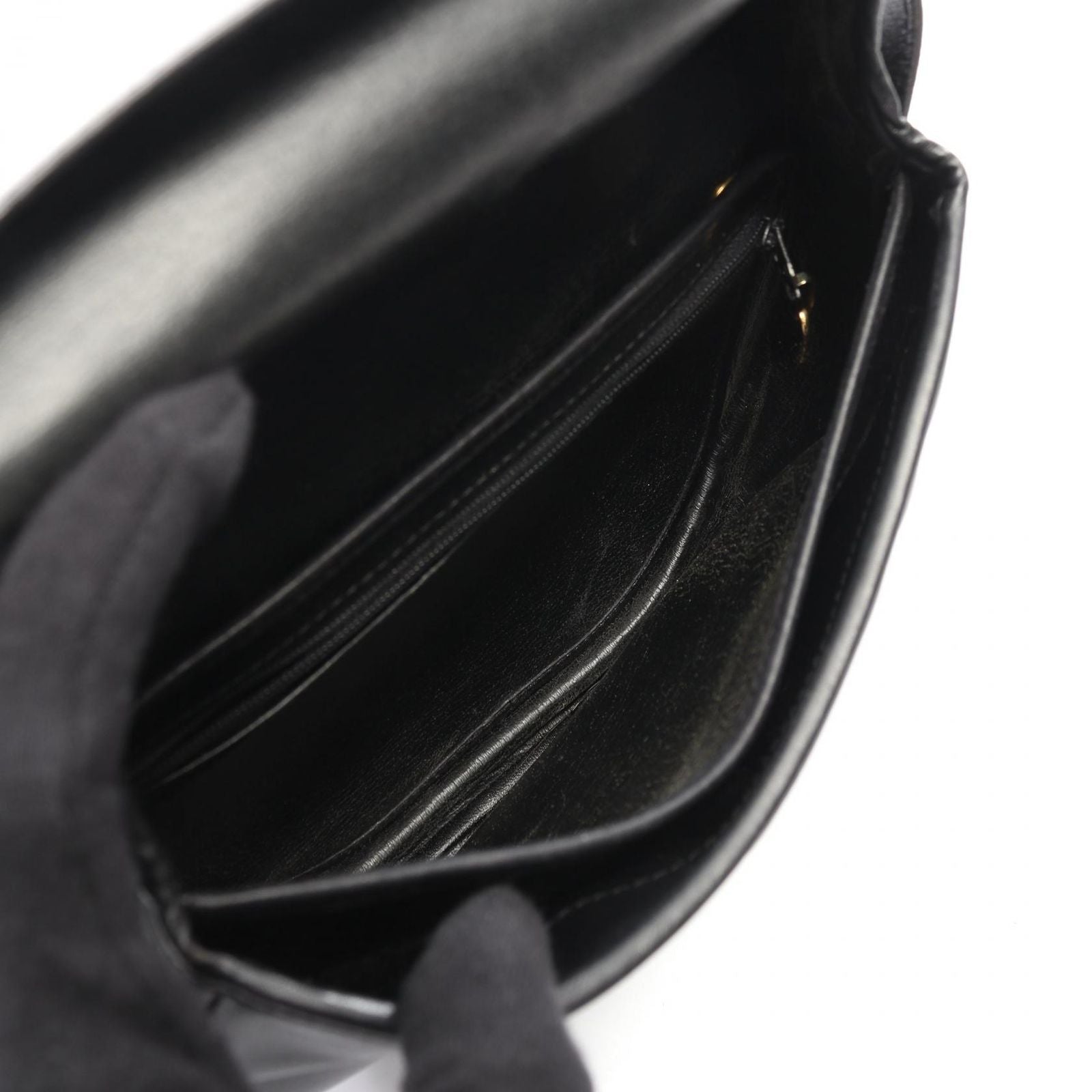 Dior Shoulder Bag Black Leather Vintage