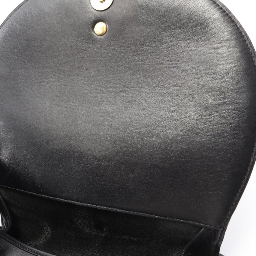 Dior Shoulder Bag Black Leather Vintage