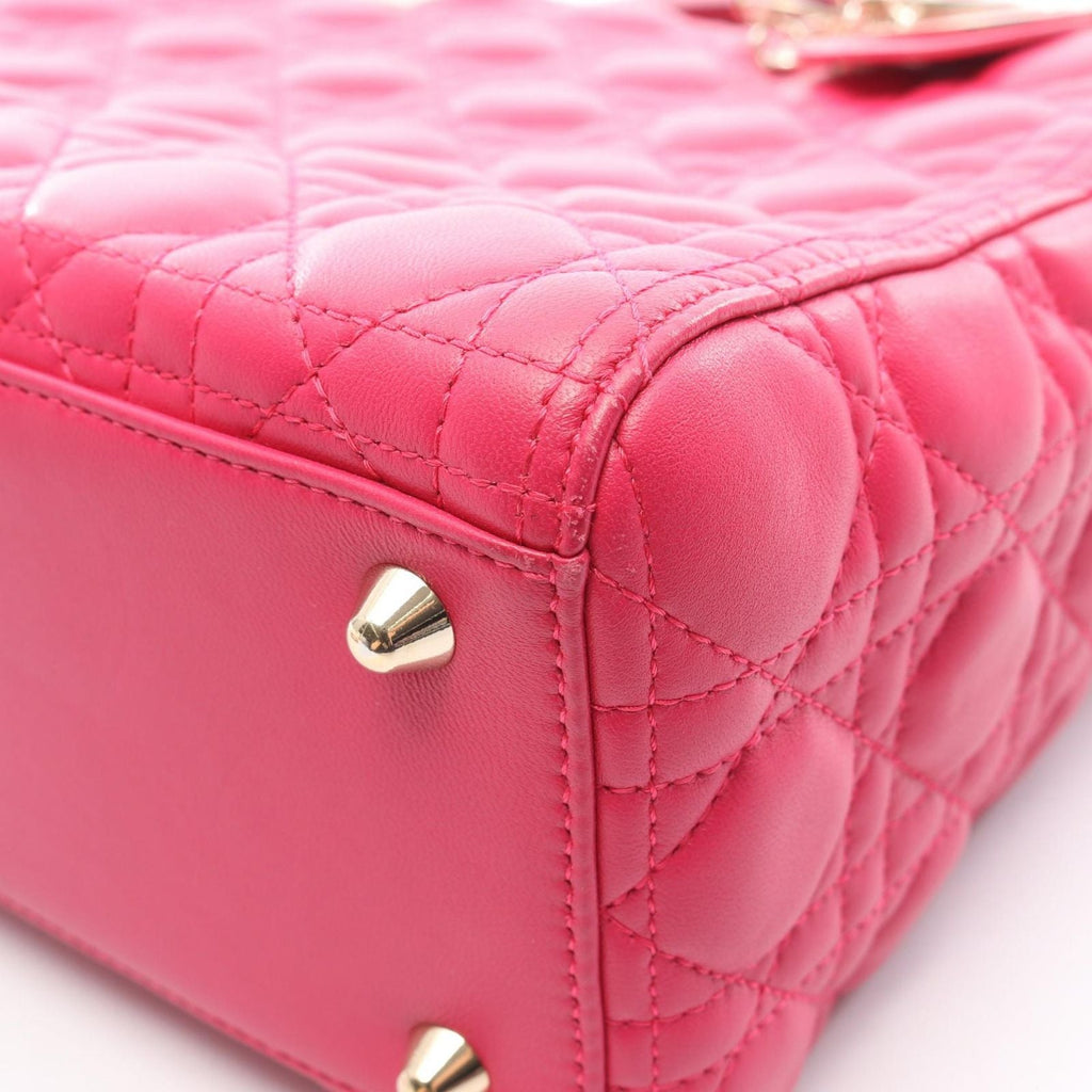 Dior Handbag Lady Dior Large Cannage 2-Way Pink Leather Lady Dior Tote