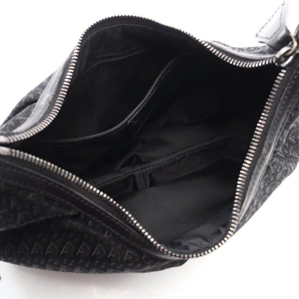 Dior Shoulder Bag Black Canvas Leather Trotter