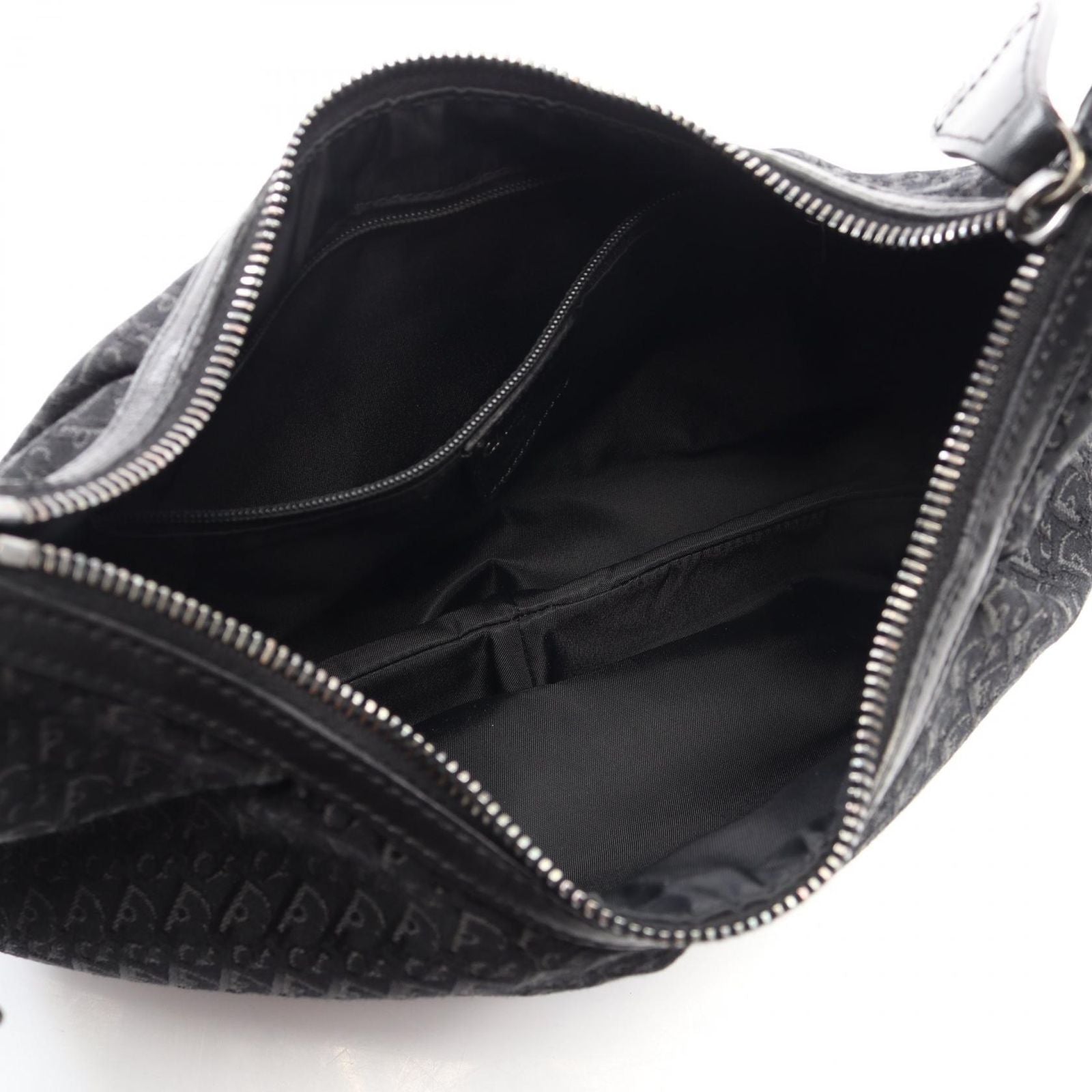 Dior Shoulder Bag Black Canvas Leather Trotter