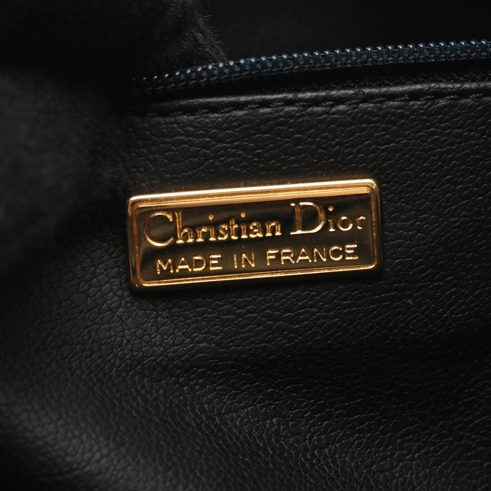 Dior Handbag CD 2-Way Black Leather CD Logo Hand