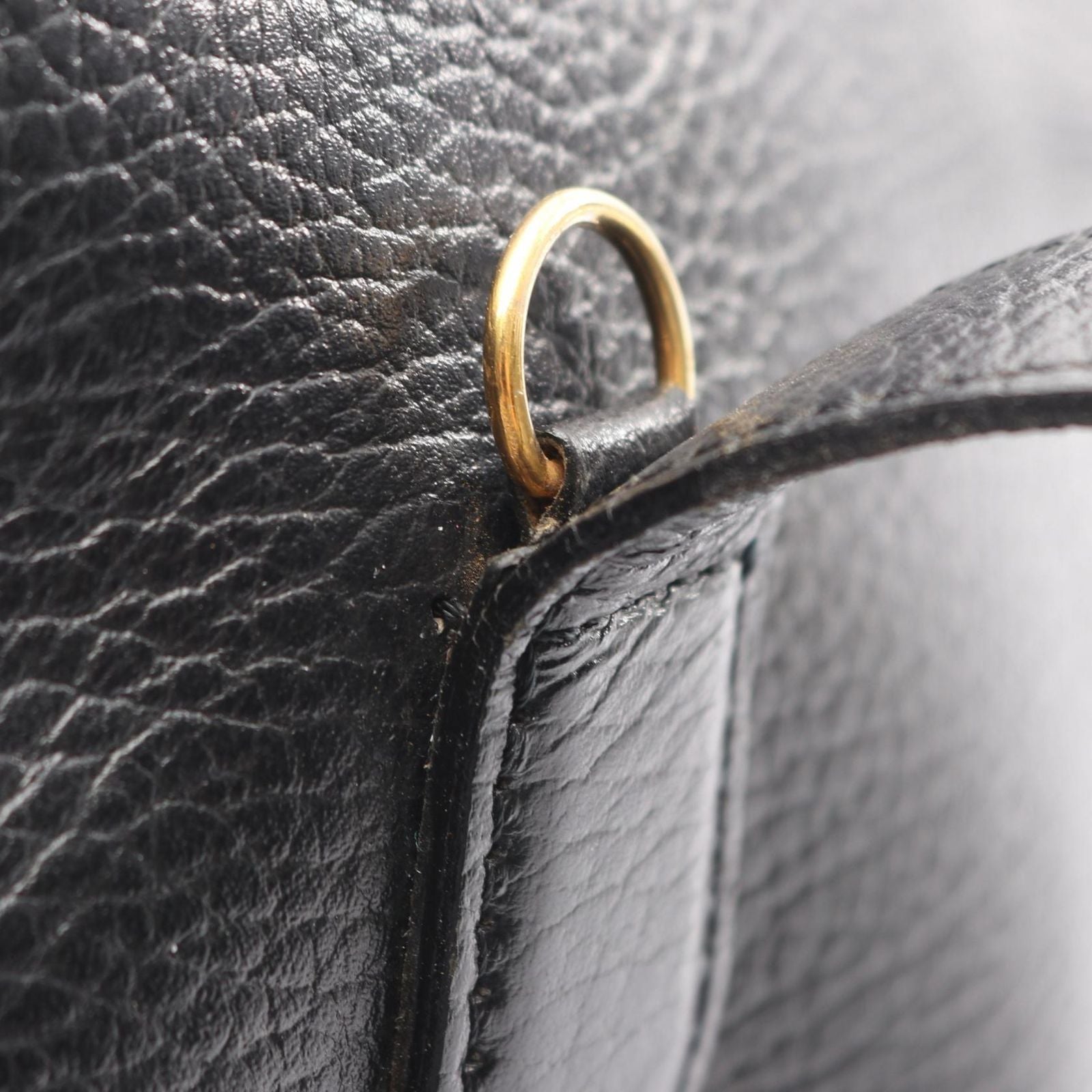 Dior Handbag CD 2-Way Black Leather CD Logo Hand