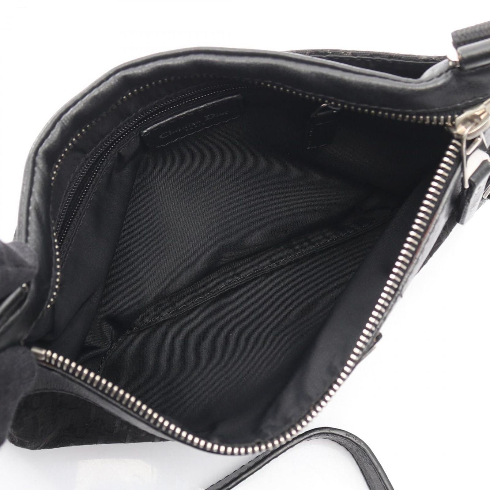 Dior Shoulder Bag Street Chic Trotter Black Canvas Leather