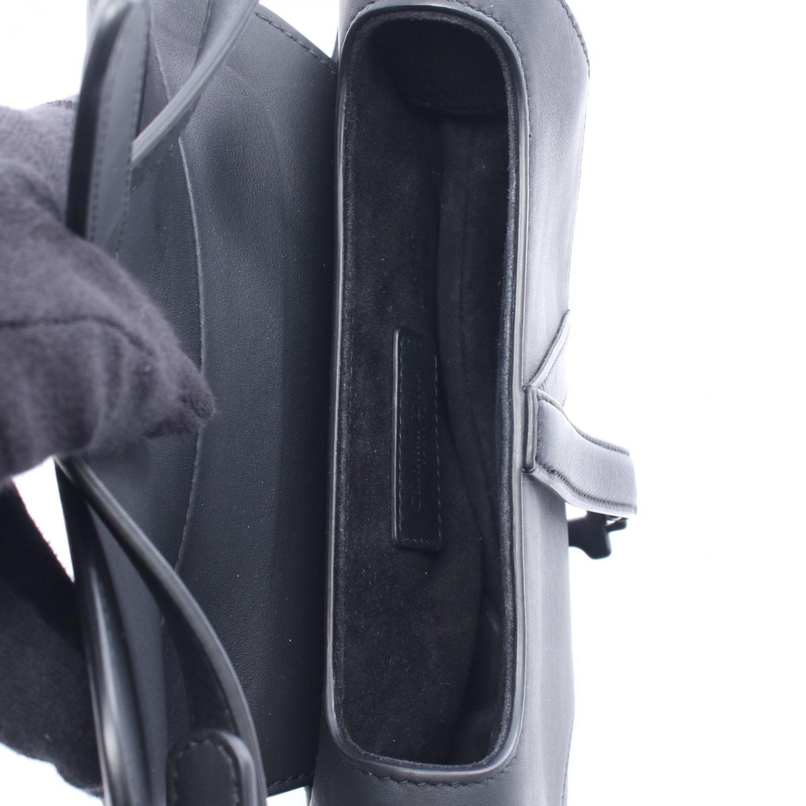 Dior Handbag Saddle Mini Black Leather Bag