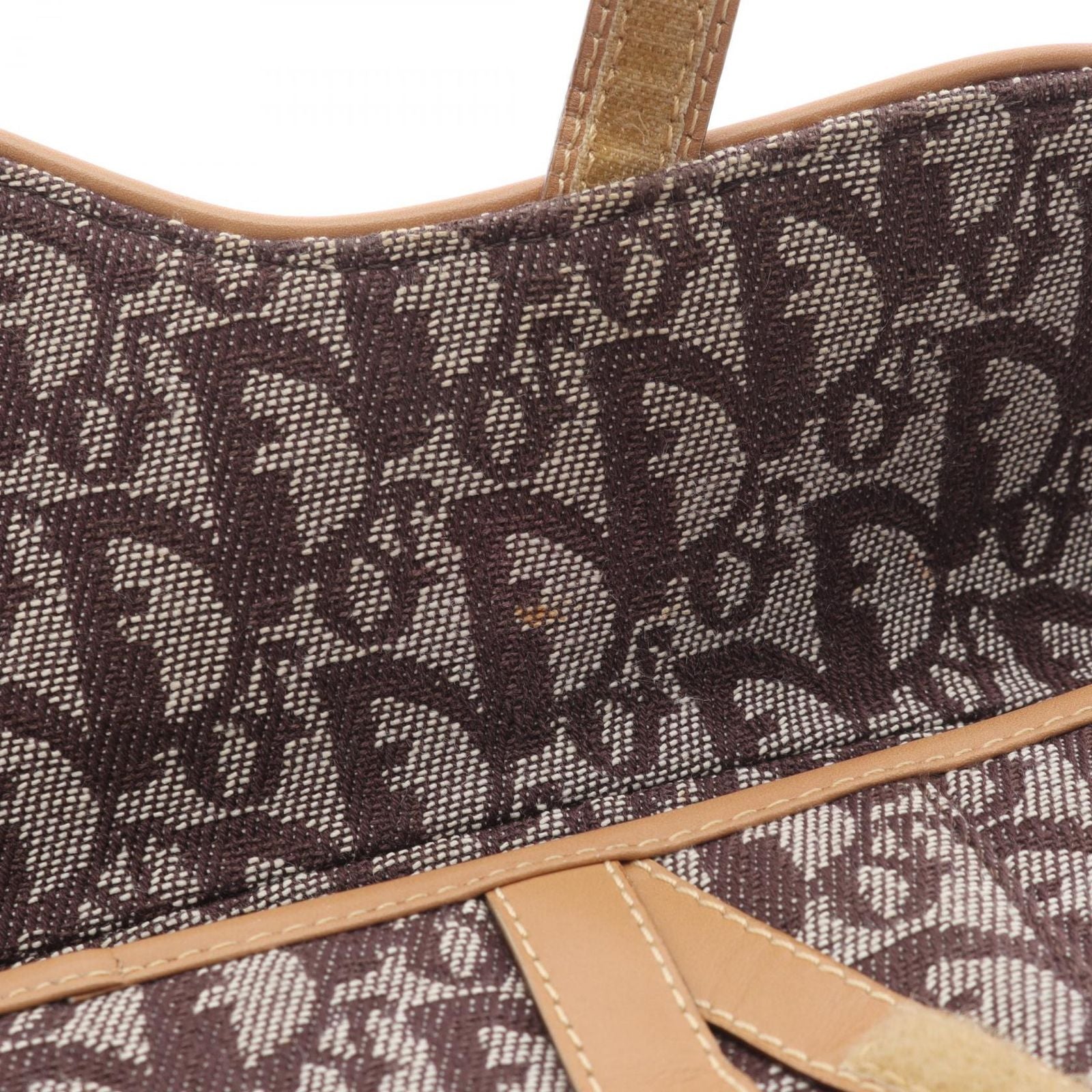 Dior Handbag Saddle Trotter Brown Canvas Leather Bag