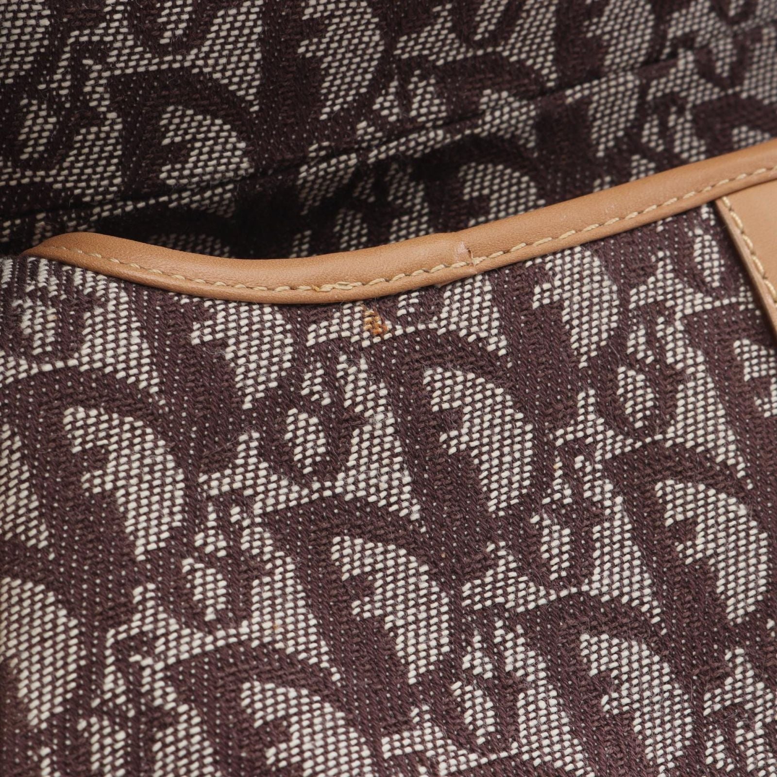 Dior Handbag Saddle Trotter Brown Canvas Leather Bag