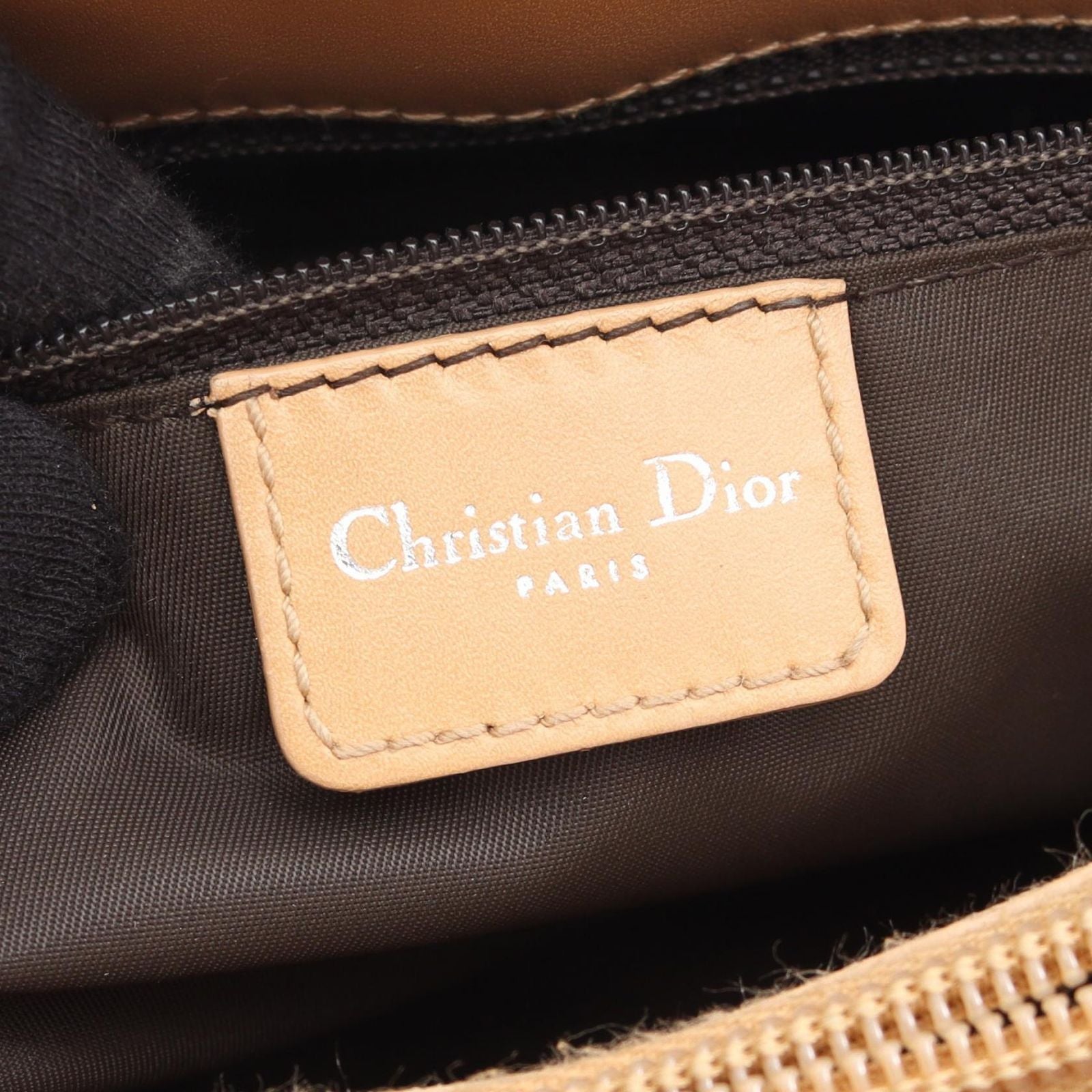 Dior Handbag Trotter Brown Canvas Leather