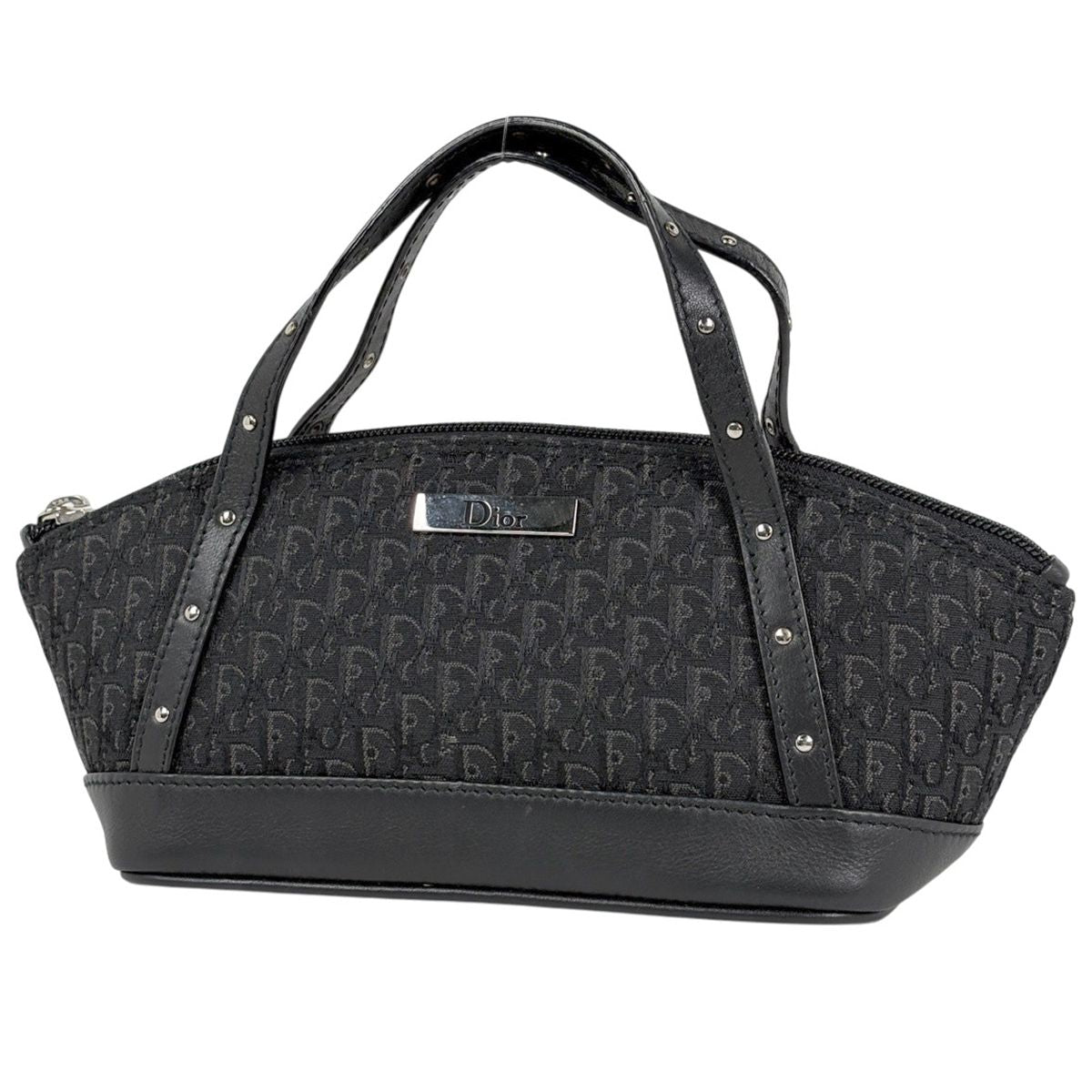 Dior Trotter Pattern Handbag Street Chic Logo Canvas Black
