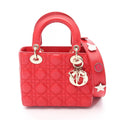 Dior Handbag Lady Dior MY Abcdior Lady Dior Small Cannage 2-Way Red Leather