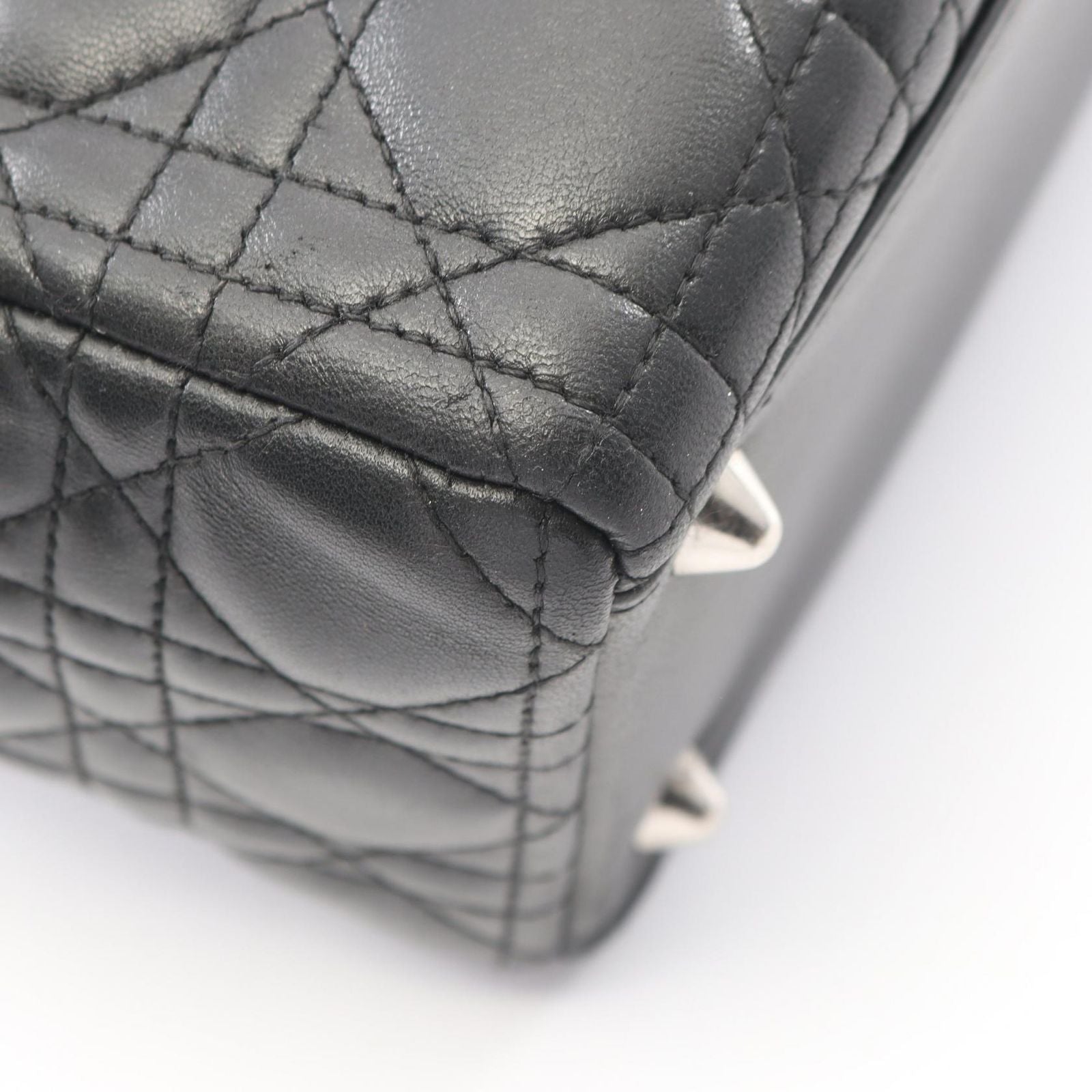 Dior Handbag Lady Dior Large Cannage Black Leather Lady Dior 2-Way Tote